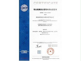 湖南丽臣职业健康安全管理体系认证证书